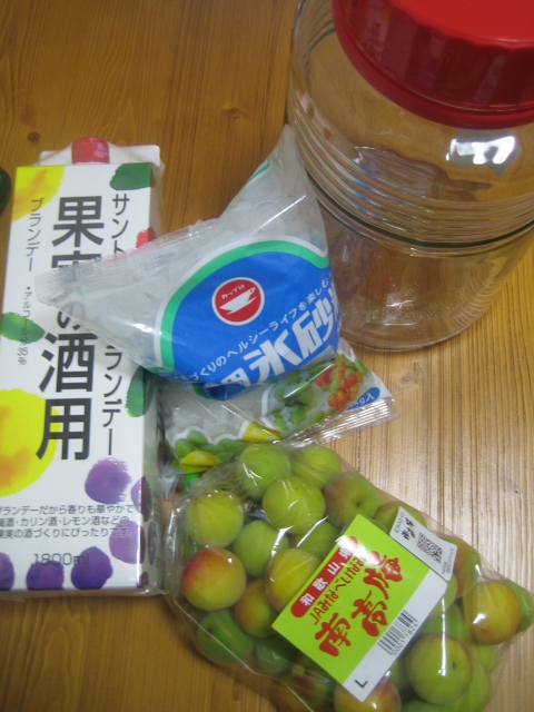 梅ブランデー材料