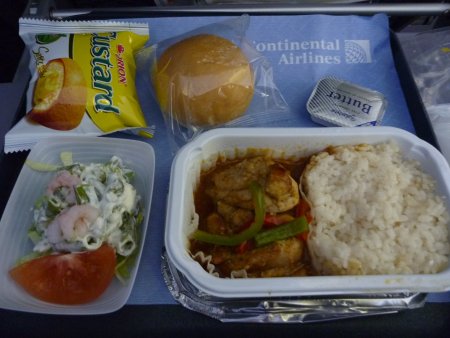 往路飛行機の機内食