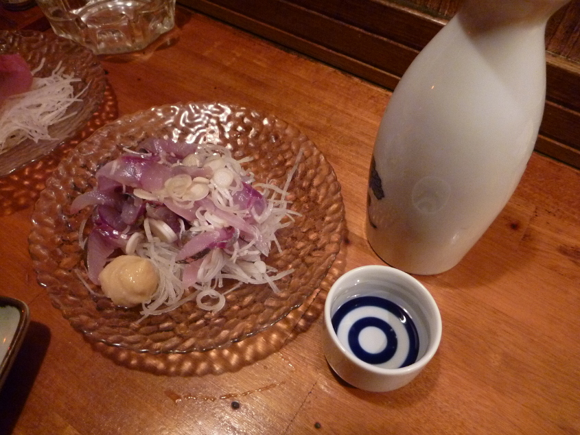 鯵のたたきと熱燗 P1000895